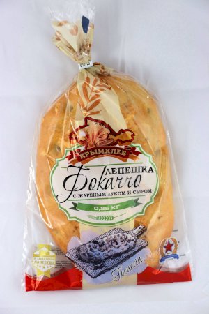 Лепешка Фокаччо с жареным луком и сыром, упаковка